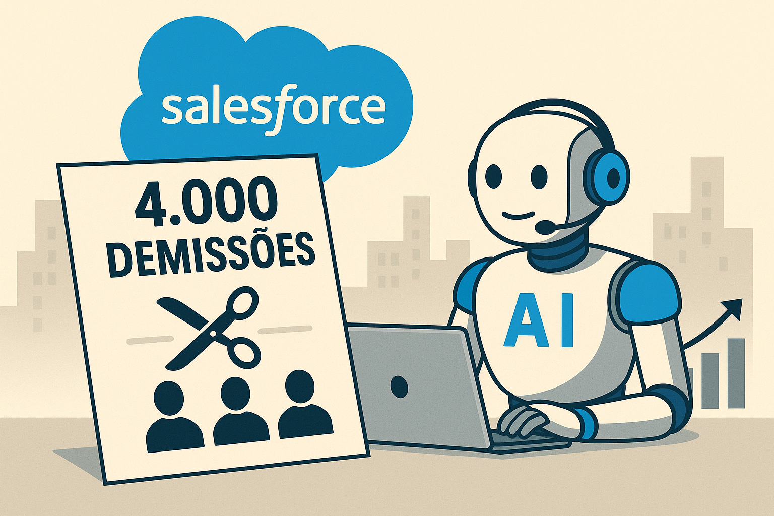 Salesforce reduz 4.000 vagas em atendimento ao cliente com uso de IA 🤖