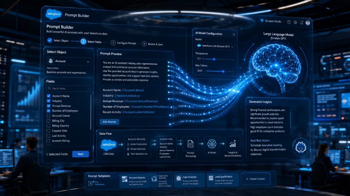 Salesforce Prompt Builder Guia Completo para Criar Experiências de IA com Grounding Flow e Apex