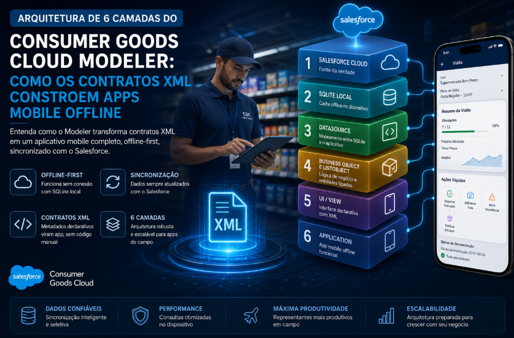 Arquitetura de 6 Camadas do Consumer Goods Cloud Modeler